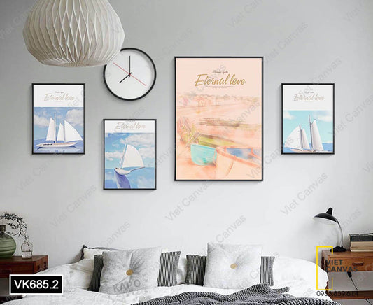 Bộ 4 Tranh Du Thuyền Trên Biển - VK685.2