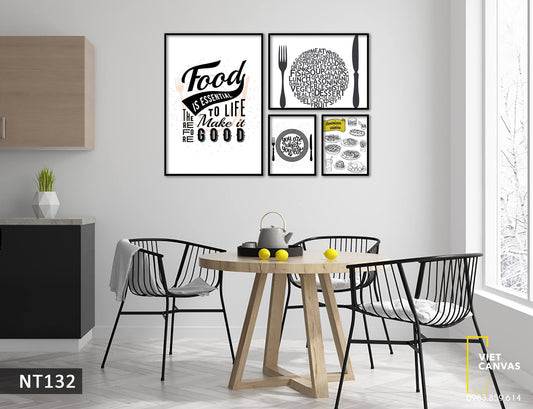 Bộ 4 Tranh Fast Food - NT132