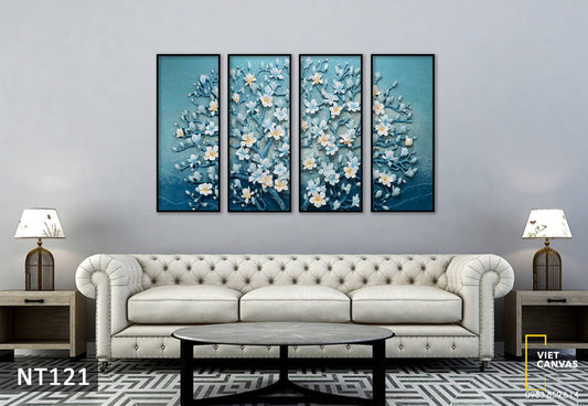 Bộ 4 Tranh Hoa Nhẹ Nhàng - NT121