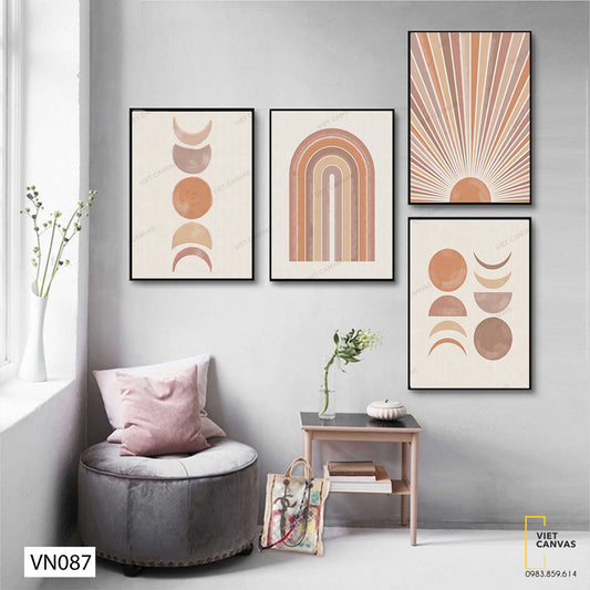 Bộ 4 Tranh Mặt Trời Và Cầu Vồng - VN087