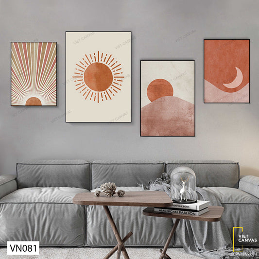 Bộ 4 Tranh Mặt Trời Và Mặt Trăng - VN081