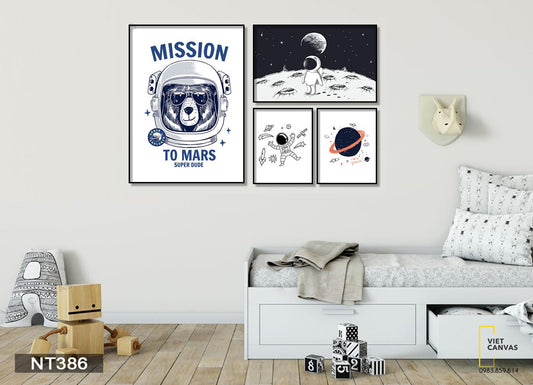 Bộ 4 Tranh Khám Phá Vũ Trụ - NT386