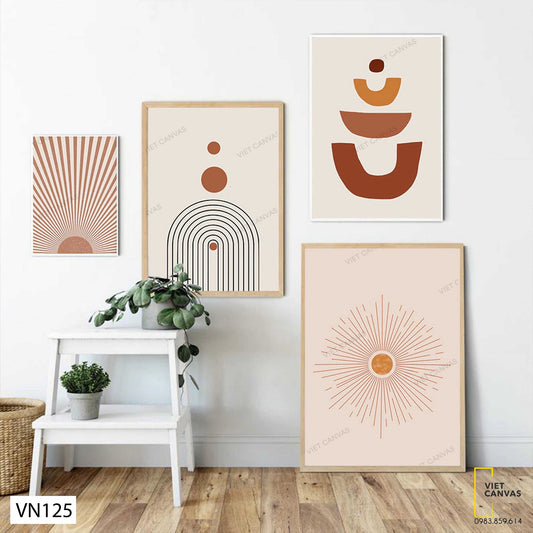 Bộ 4 Tranh Nét Vẽ Tối Giản - VN125