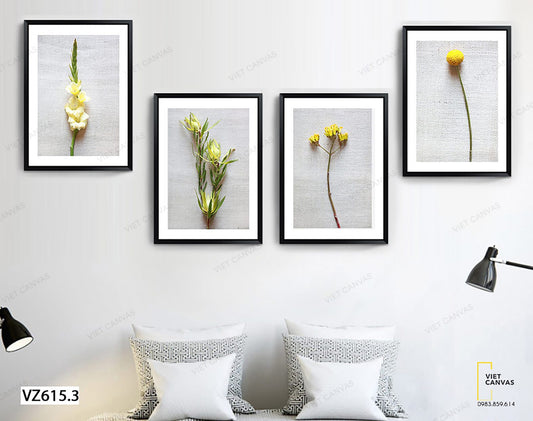 Bộ 4 Tranh Những Bông Hoa Vàng - VZ615.3