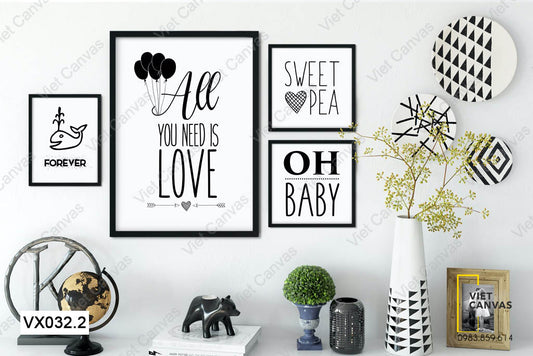 Bộ 4 Tranh Quotes - VX032.2