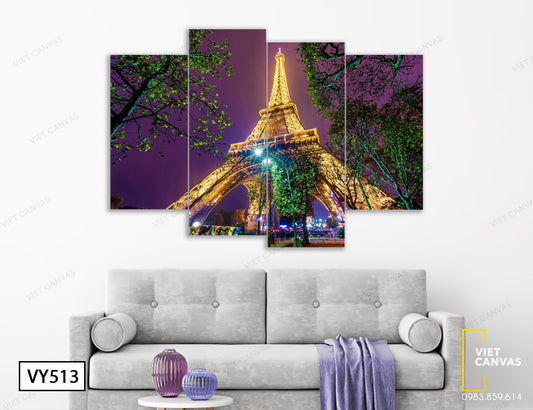 Bộ 4 Tranh Tháp Eiffel - VY513