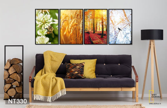 Bộ 4 Tranh Xuân Hạ Thu Đông - NT330