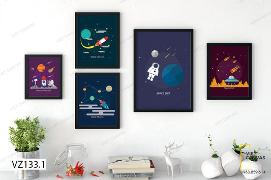 Bộ 5 Tranh Bay Vào Vũ Trụ - VZ133.1
