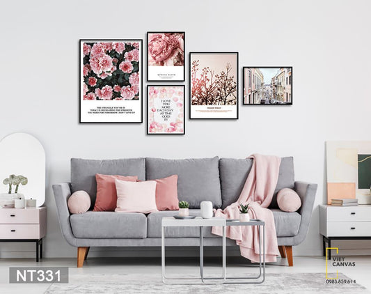 Bộ 5 Tranh Beautiful Roses - NT331