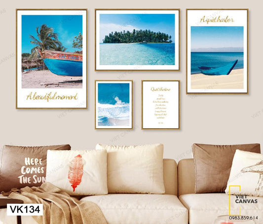 Bộ 5 Tranh Biển Trời Trong Xanh - VK134