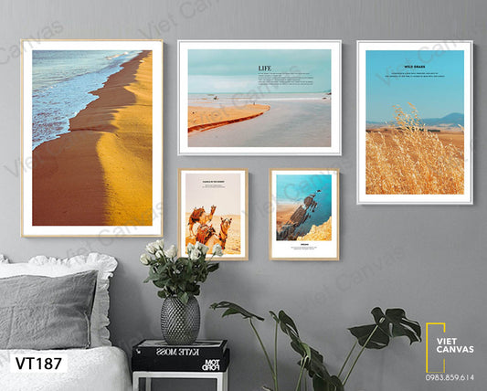 Bộ 5 Tranh Bờ Biển Và Sa Mạc - VT187