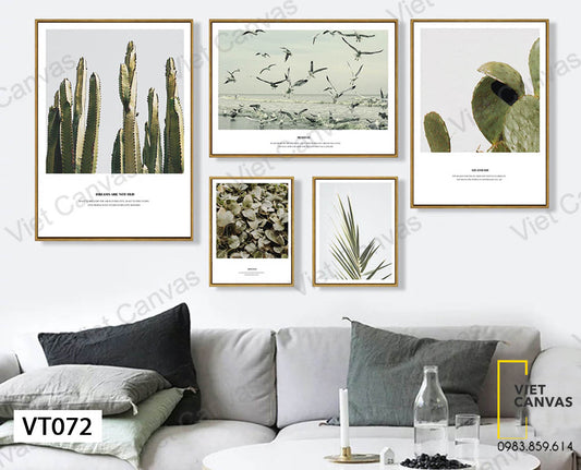 Bộ 5 Tranh Cánh Chim Và Xương Rồng - VT072