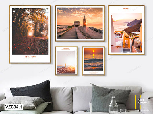Bộ 5 Tranh Cảnh Đẹp Hoàng Hôn - VZ034.1