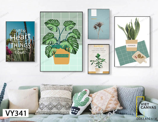 Bộ 5 Tranh Cây Và Quotes - VY341