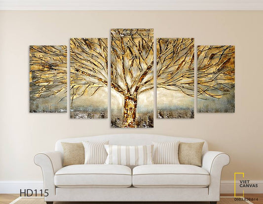 Bộ 5 Tranh Cây Lá Vàng - HD115