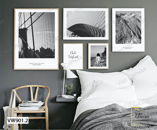 Bộ 5 Tranh Cầu Brooklyn Và Cô Gái - VW901.2