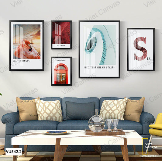 Bộ 5 Tranh Chim Hồng Hạc Và Cầu Thang - VU542.2