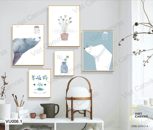 Bộ 5 Tranh Chú Gấu Bắc Cực - VU006.1