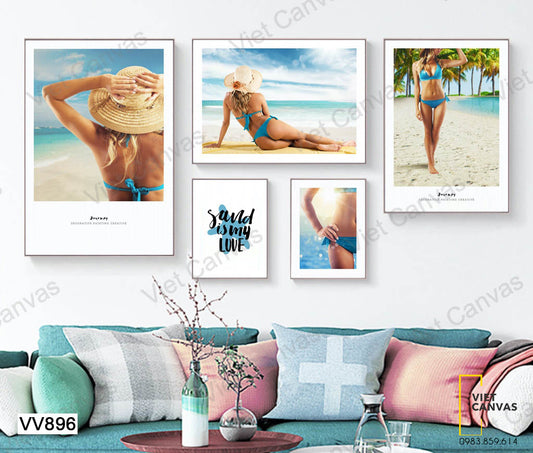 Bộ 5 Tranh Cô Gái Và Biển - VV896