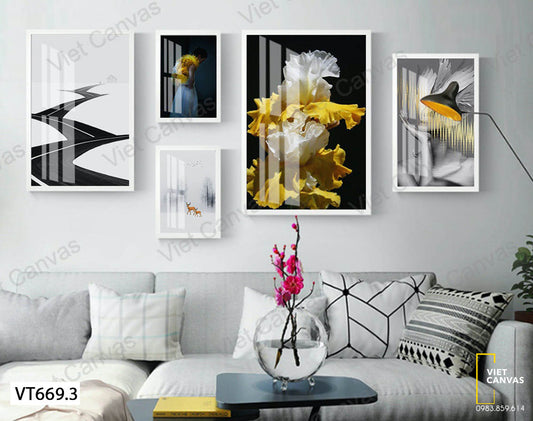 Bộ 5 Tranh Cô Gái Và Con Đường - VT669.3