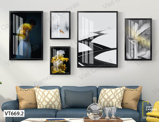 Bộ 5 Tranh Cô Gái Và Con Đường - VT699.2