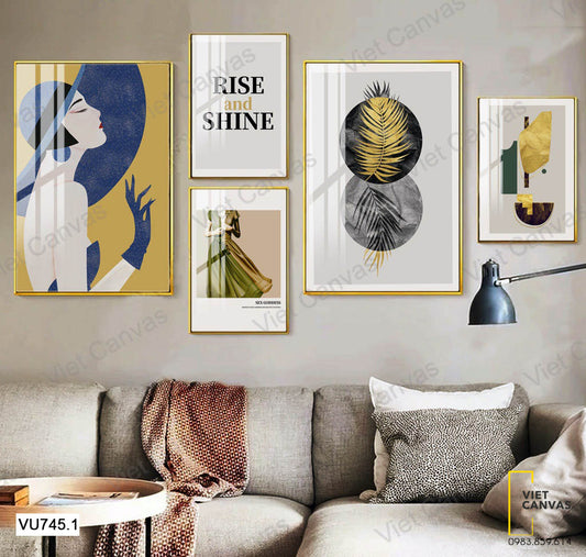 Bộ 5 Tranh Cô Gái Và Hình Tròn - VU745.1