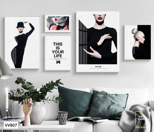Bộ 5 Tranh Cô Gái Và Quotes - VV807