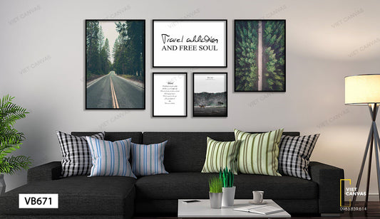 Bộ 5 Tranh Con Đường Và Quotes - VB671