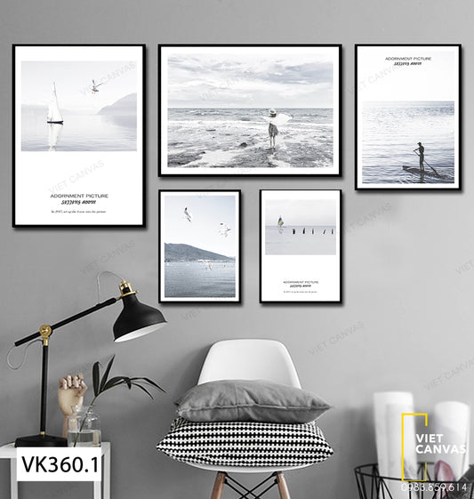 Bộ 5 Tranh Con Người Và Biển Khơi - VK360.1
