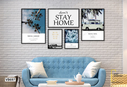 Bộ 5 Tranh Cuộc Đời Là Những Chuyến Đi Và Quotes - VB697