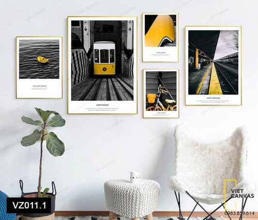 Bộ 5 Tranh Đoàn Tàu Rời Ga - VZ011.1
