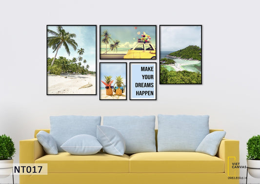 Bộ 5 Tranh Biển Cả Và Quotes - NT017