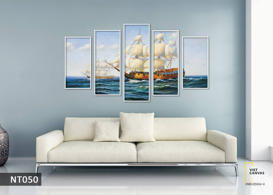 Bộ 5 Tranh Cánh Buồm Ra Khơi - NT050
