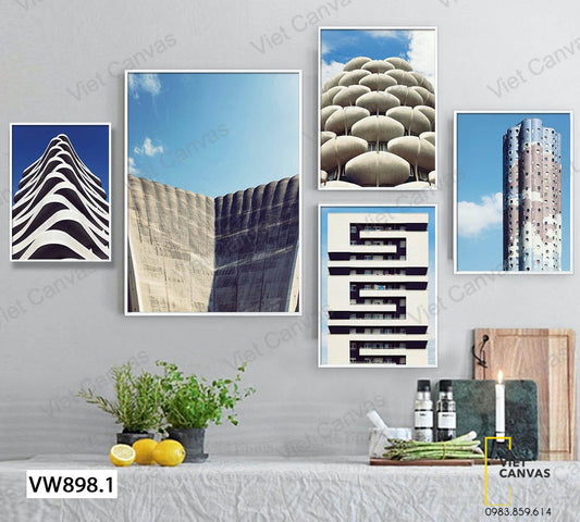 Bộ 5 Tranh Những Kiến Trúc Cao Tầng - VW898.1
