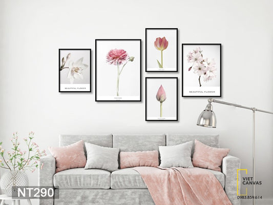 Bộ 5 Tranh Hoa Hé Nở - NT290