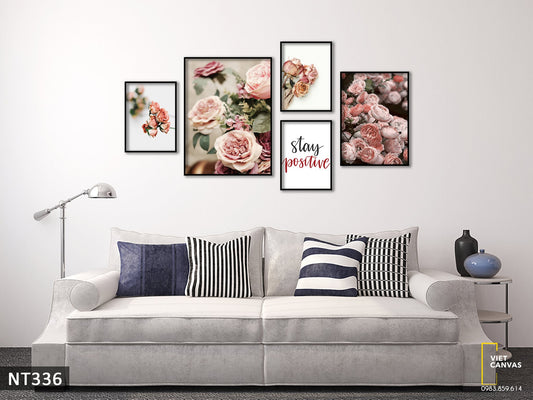 Bộ 5 Tranh Hoa Hồng Khoe Sắc - NT336