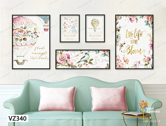 Bộ 5 Tranh Hoa Lá - VZ340