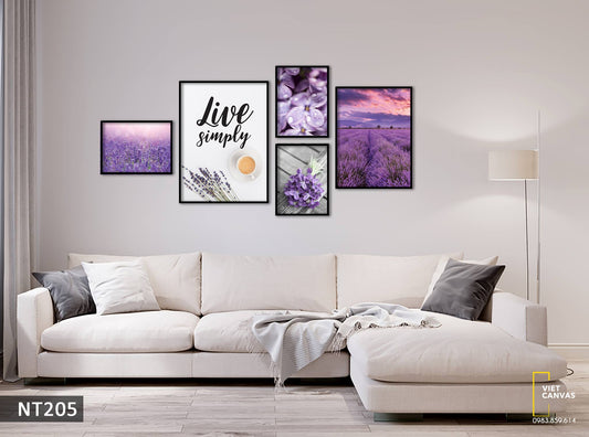 Bộ 5 Tranh Hoa Oải Hương - NT205