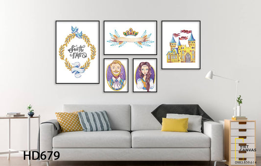 Bộ 5 Tranh Cung Điện, Vua Và Hoàng Hậu - HD679