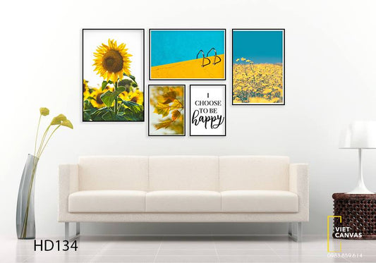 Bộ 5 Tranh Vườn Hoa Hướng Dương - HD134