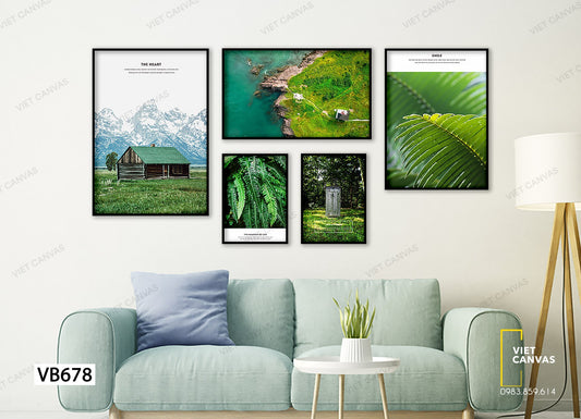 Bộ 5 Tranh Làng Quê Xanh Mát - VB678