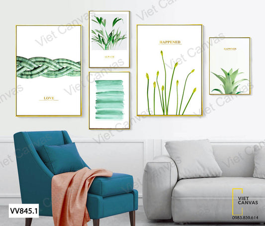 Bộ 5 Tranh Lá Cây - VV845.1