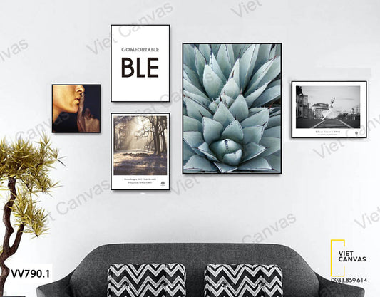 Bộ 5 Tranh Sen Đá Và Vũ Công - VV790.1