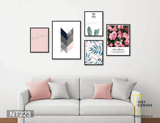 Bộ 5 Tranh Hoa Lá - NT223