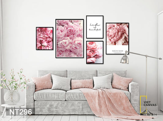 Bộ 5 Tranh Lovely Rose - NT296