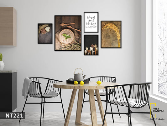 Bộ 5 Tranh Lúa Gạo Và Quotes - NT221