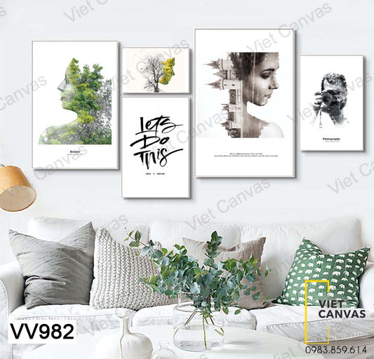 Bộ 5 Tranh Những Khuôn Mặt Và Quotes - VV982