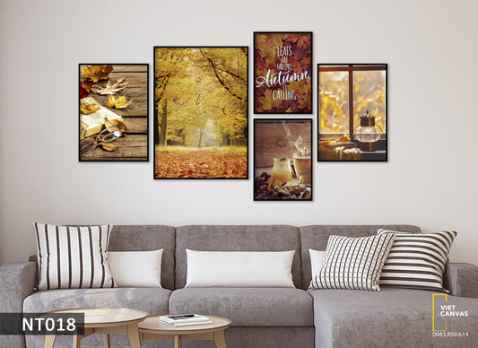 Bộ 5 Tranh Rừng Lá Mùa Thu - NT018