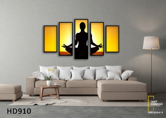Bộ 5 Tranh Ngồi Thiền - HD910