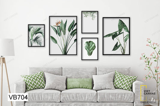 Bộ 5 Tranh Lọ Cây Xanh - VB704